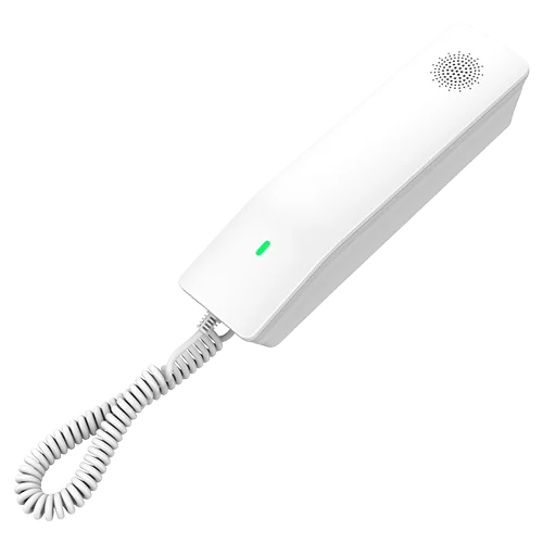 Grandstream GHP610 compact hotel phone angled view