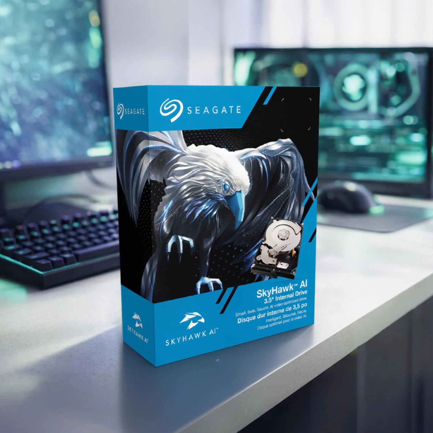 Seagate SkyHawk AI hard drives installed in a Dahua NVR chassis for Oman deployment