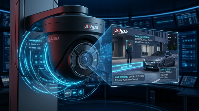 Dahua AI-powered CCTV camera close-up — Dahua CCTV camera price in Oman 2026 buyer's guide