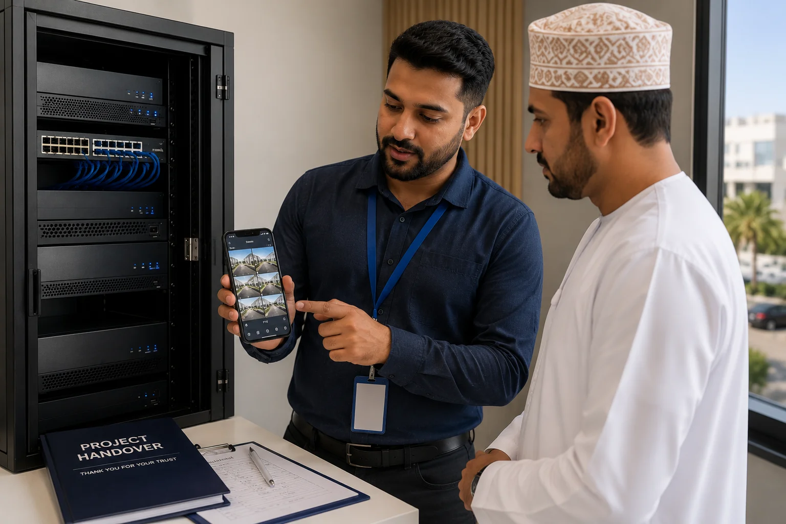Dahua SmartPSS Lite desktop client with device manager open — remote NVR configuration screenshot from an Oman project