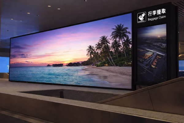 Indoor LED display installed in a corporate lobby in Oman