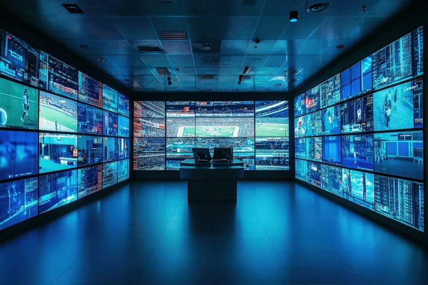Large-scale LED monitoring display installed in a Salalah control room facility